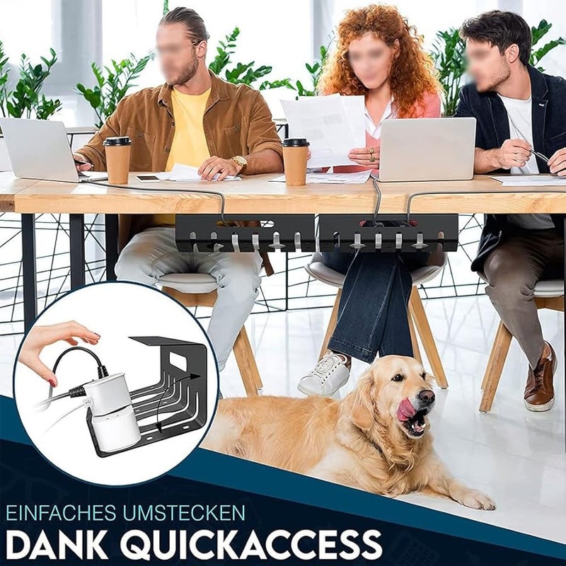 Under Desk Cable Management Tray Steel Construction Hollow Structure Organize Protect Conceal Cables - Image 4